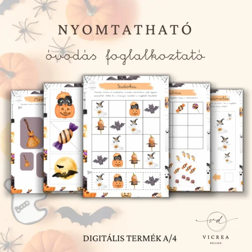 Halloween óvodás foglalkoztató (nyomtatható PDF, 40 oldal) - Image 3