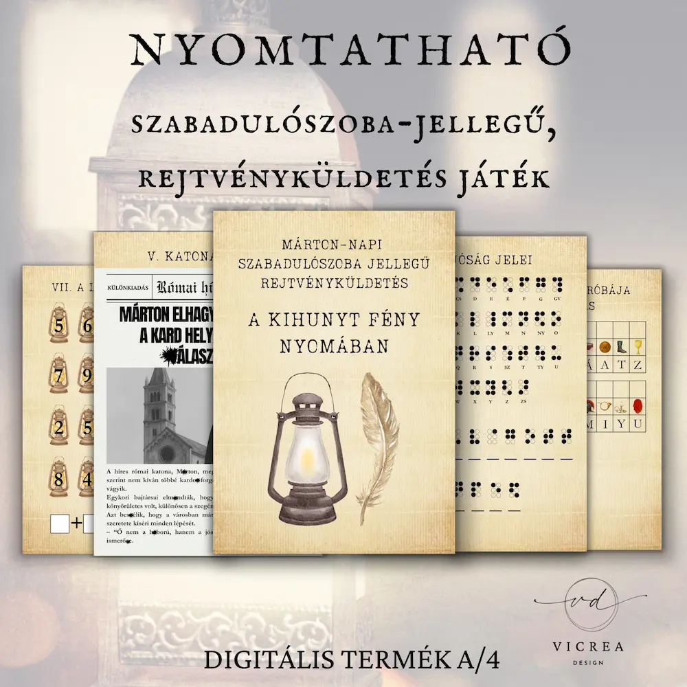 Márton napi szabadulószoba jellegű rejtvényküldetés játék