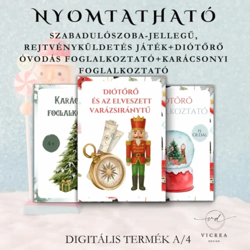 Karácsonyi csomag: Diótörő szabadulószoba, óvodás foglalkoztató + karácsonyi foglalkoztató