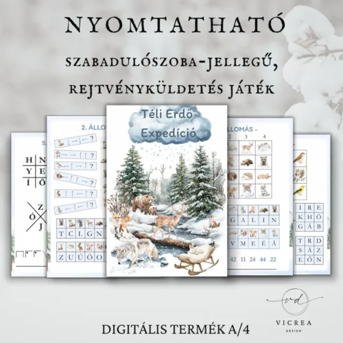 Vicrea Design téli erdő nyomtatható szabadulószoba