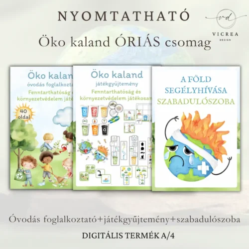 Vicrea Design Föld napja óriás csomag Öko kalnad játékgyűjtemény, foglalkoztató és szabadulószoba