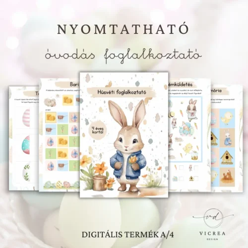 Vicrea Design nyomtatható húsvéti foglalkoztató óvodásoknak