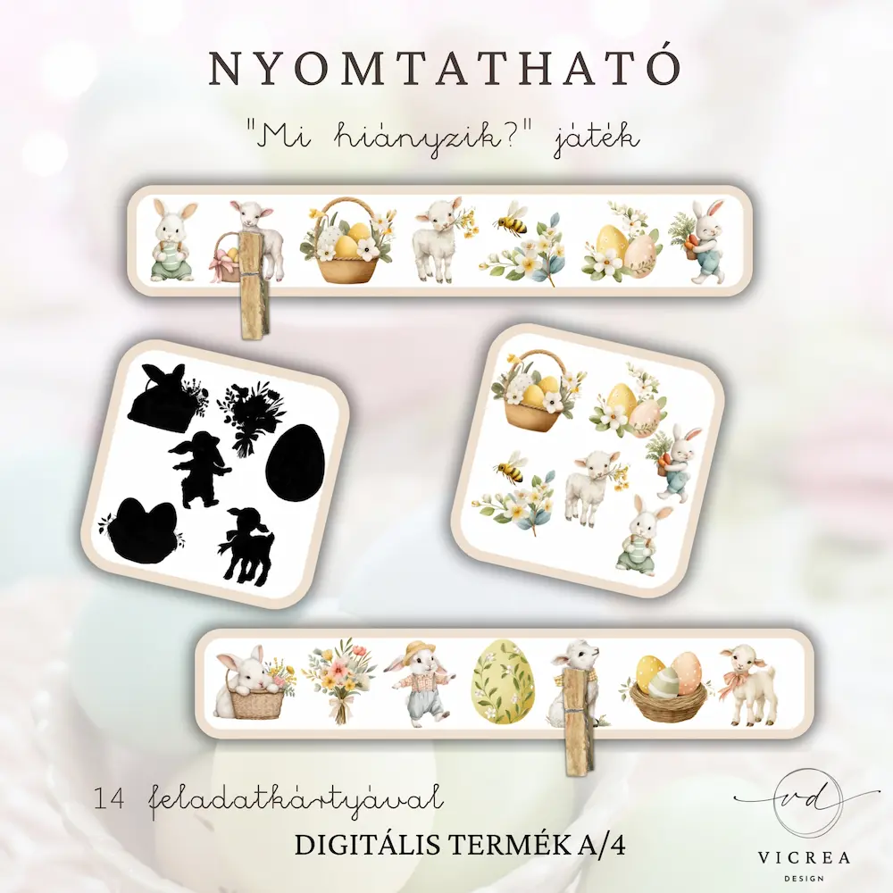 Vicrea Design nyomtatható húsvéti játékgyűjtemény