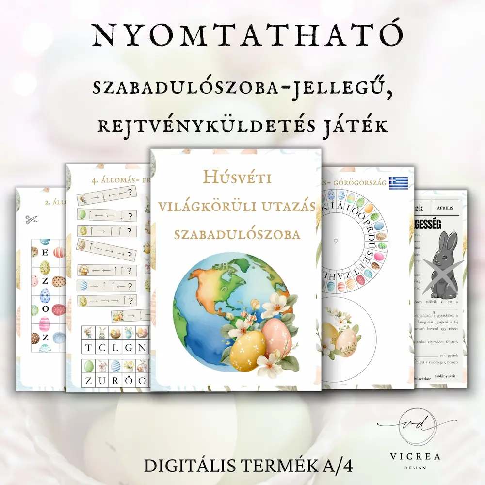 Vicrea Design nyomtatható húsvéti szabadulószoba