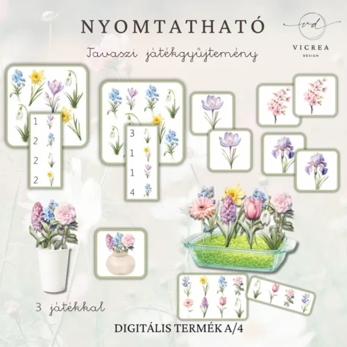 Vicrea Design nyomtatható tavaszi virágok játékgyűjtemény