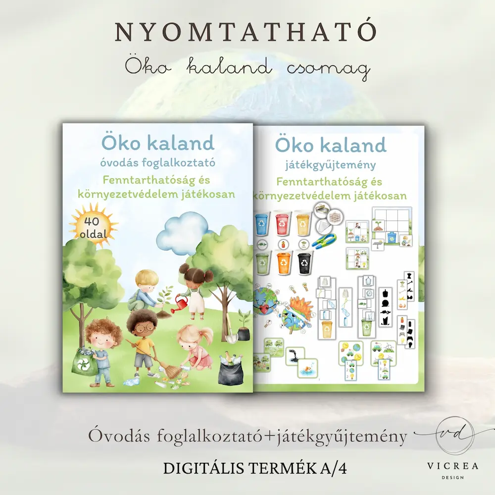 Vicrea Design Öko kaland csomag nyomtatható foglalkoztató és játékgyűjtemény