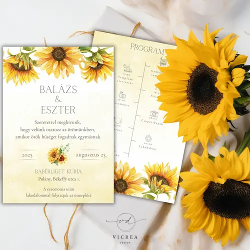 Vicrea Design esküvői meghívó