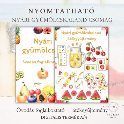 Vicrea Design Nyári gyümölcskaland csomag, foglalkoztató és játékgyűjtemény