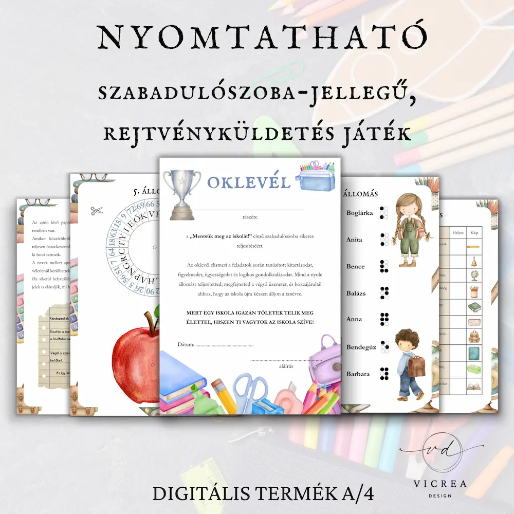 Vicrea Design - Év eleji szabadulószoba - Mentsük meg az iskolát