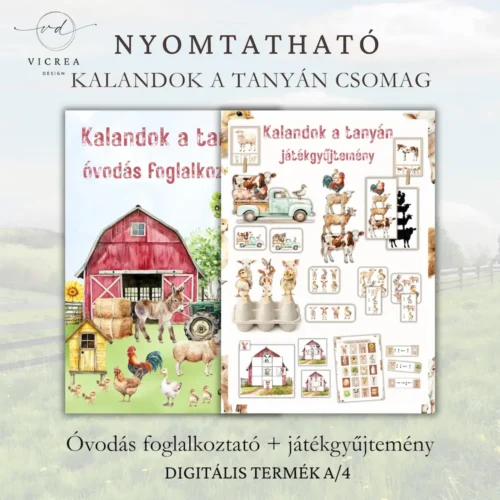 Vicrea Design - Kalandok a tanyán csomag, nyomtatható foglalkoztató és játékgyűjtemény