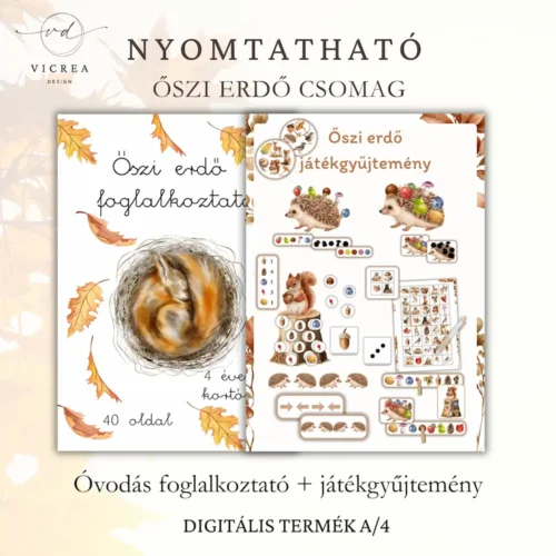Vicrea Design Őszi erdő csomag nyomtatható foglalkoztató és játékgyűjtemény